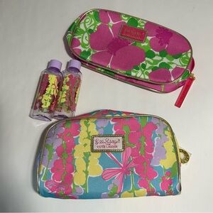BRAND NEW 2 Lilly Pulitzer Travel Makeup Puuches